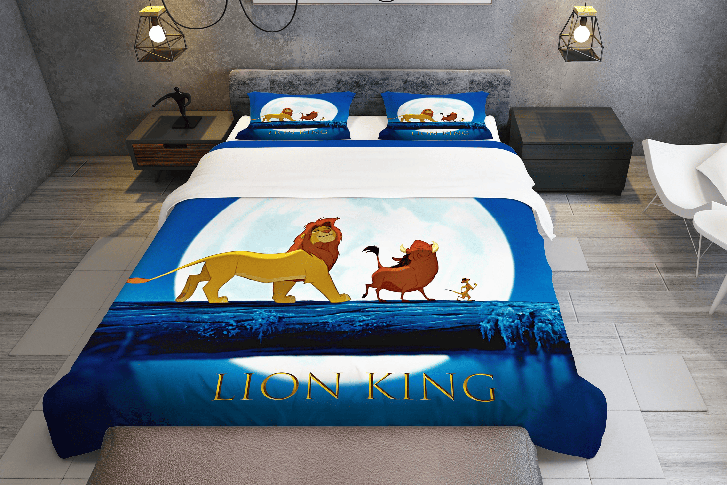 LK Bedding Set DN LK Pumba Timon Moon Light Duvet Covers