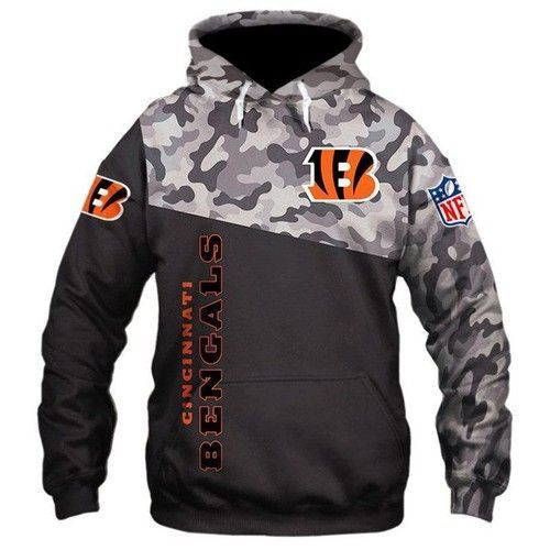 Cincinnati Bengals Camo 3D All Over Print Hoodie & Zip Hoodie
