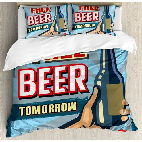 Beer Bedding Set Vintage Free Beer Tomorrow Duvet Covers