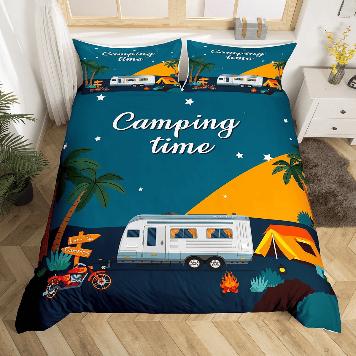 Camping Bedding Set Van Camping Time Beach Duvet Covers