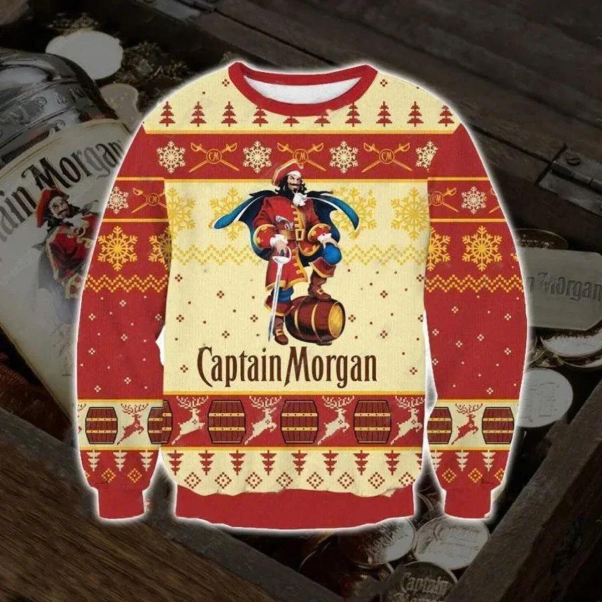 Captain Morgan Christmas Snowflakes Ugly Christmas Sweater