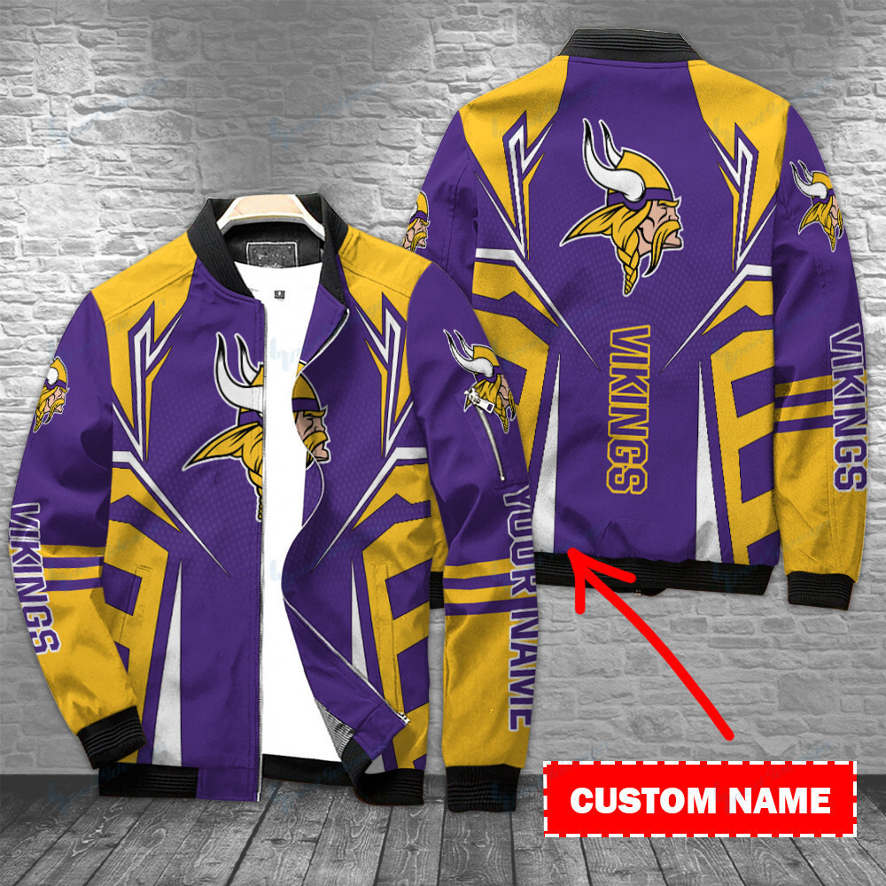 Minnesota Vikings Personalized Bomber Jacket BG431