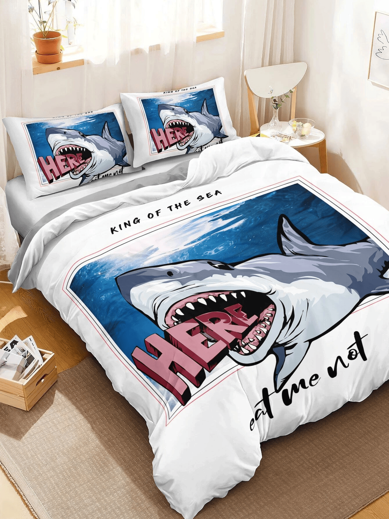Shark Bedding Set King Of The Sea Eat Me Not Duvet Covers