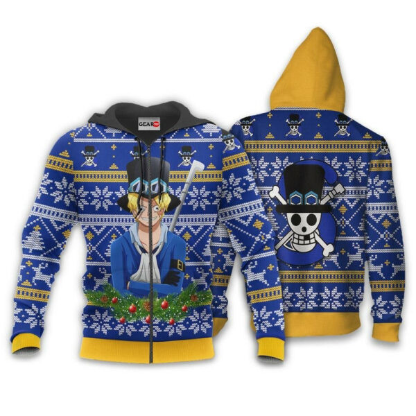 Sabo Ugly Christmas Sweater One Piece Anime 1k498 Cartoon Graphic Outfits Aop 3d Hoodie, Zip Hoodie 2276