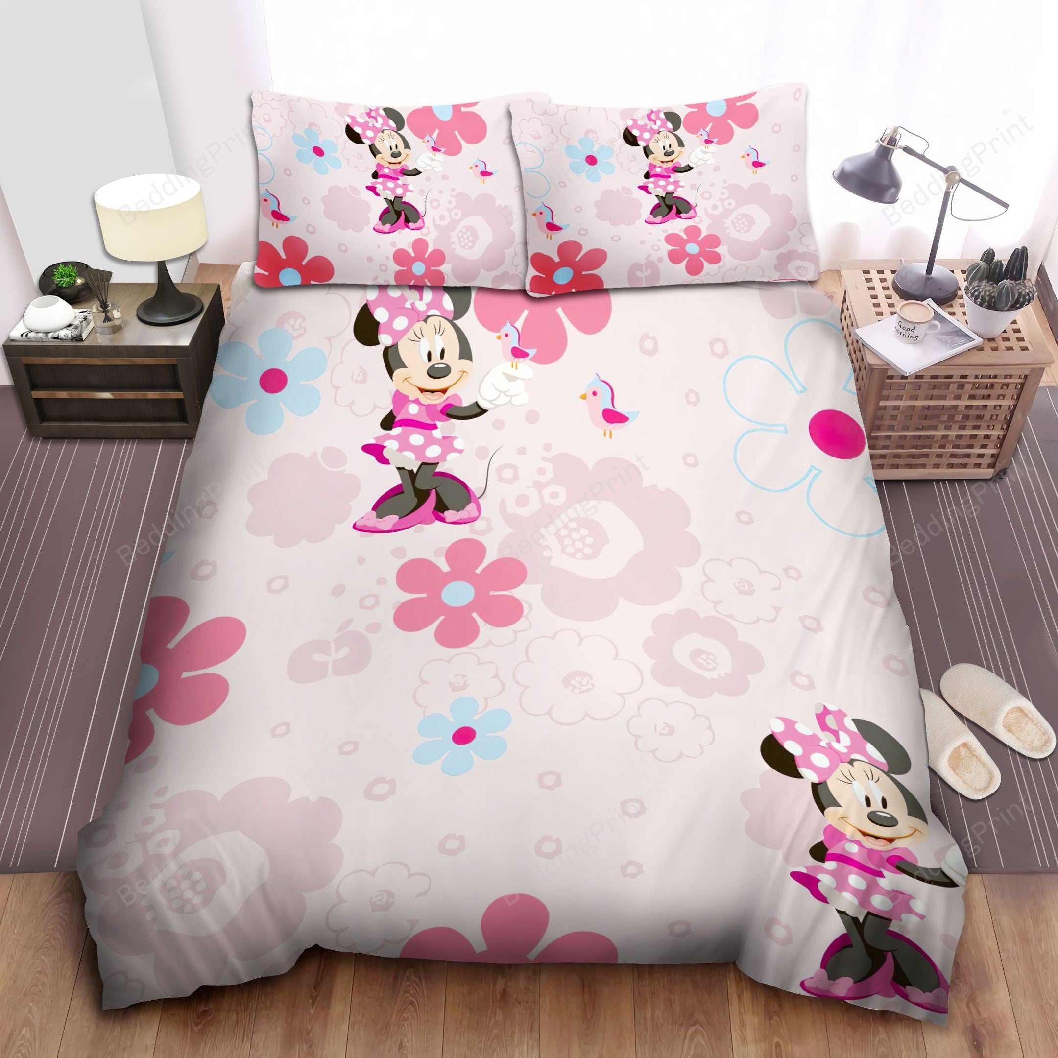 Minnie Bedding Set DN Minnie With Little Birds And Flowers Duvet Covers
