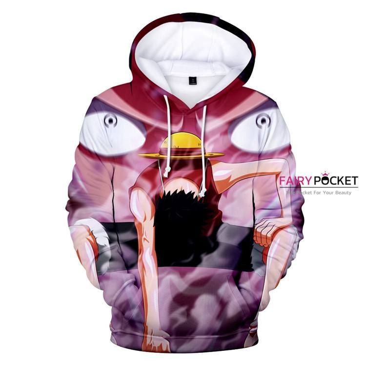 One Piece Monkey D. Luffy Red 3D All Over Print Hoodie & Zip Hoodie