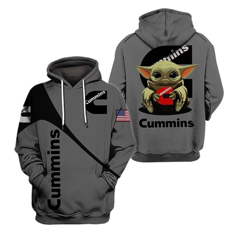 The Mandalorian Baby Yoda Holding Cummins 3D All Over Print Hoodie & Zip Hoodie
