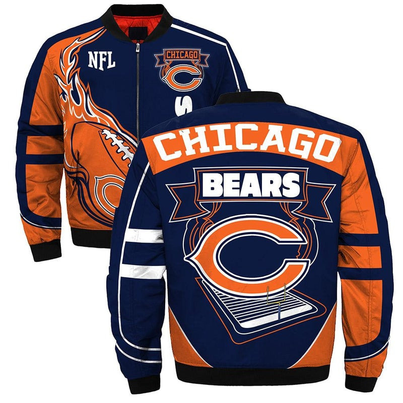 Chicago Bears Big Logo Bomber Jacket
