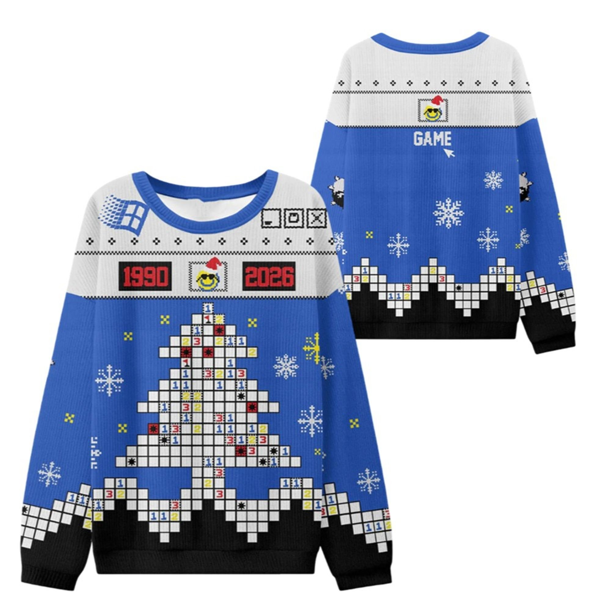Minesweeper Tree Ugly Christmas Sweater 2025