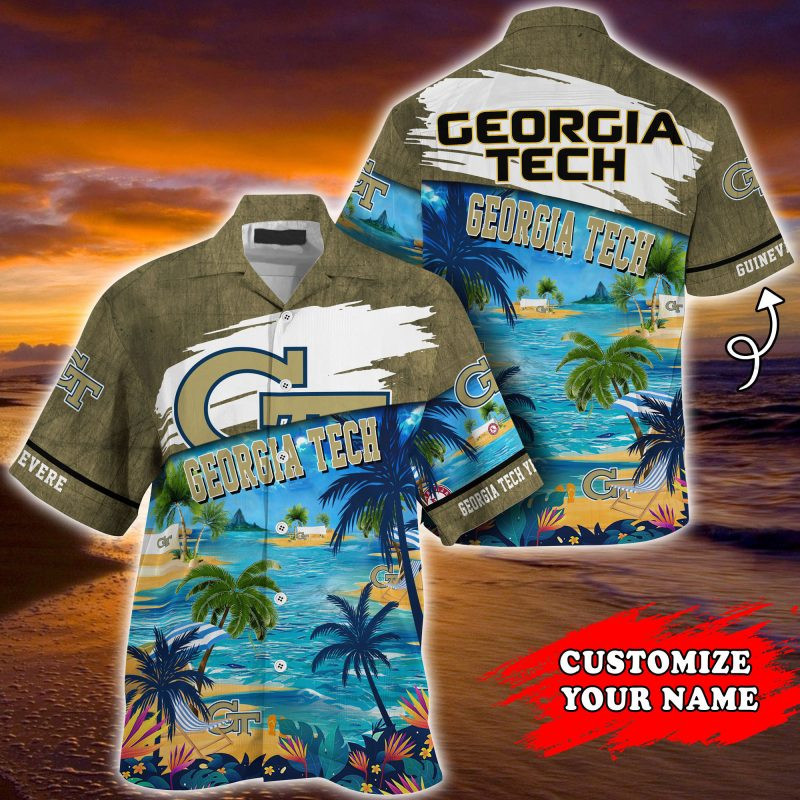Georgia Tech Yellow Jackets Customized Summer Hawaiian Shirt