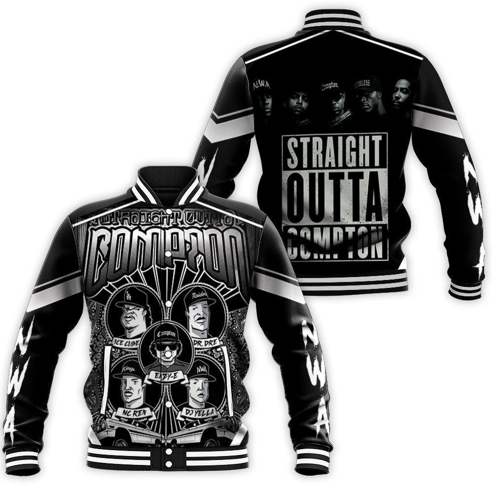 N.w.a. Straight Outta Compton Art Members Caricature Baseball Jacket