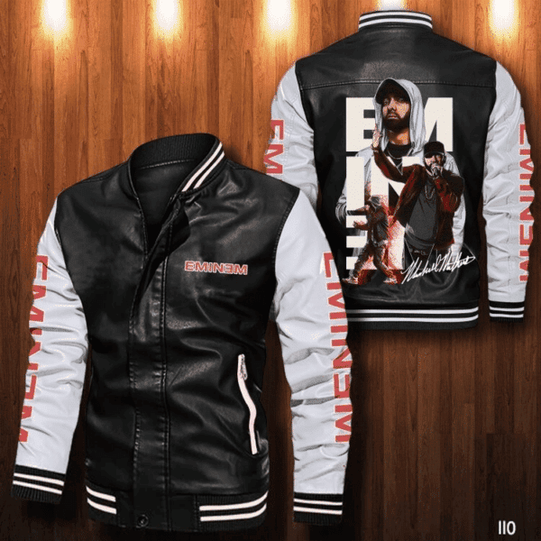 Eminem Rapper Music Thank You For The Memories 5k619 Gifts Lover Leather Bomber Jacket 28
