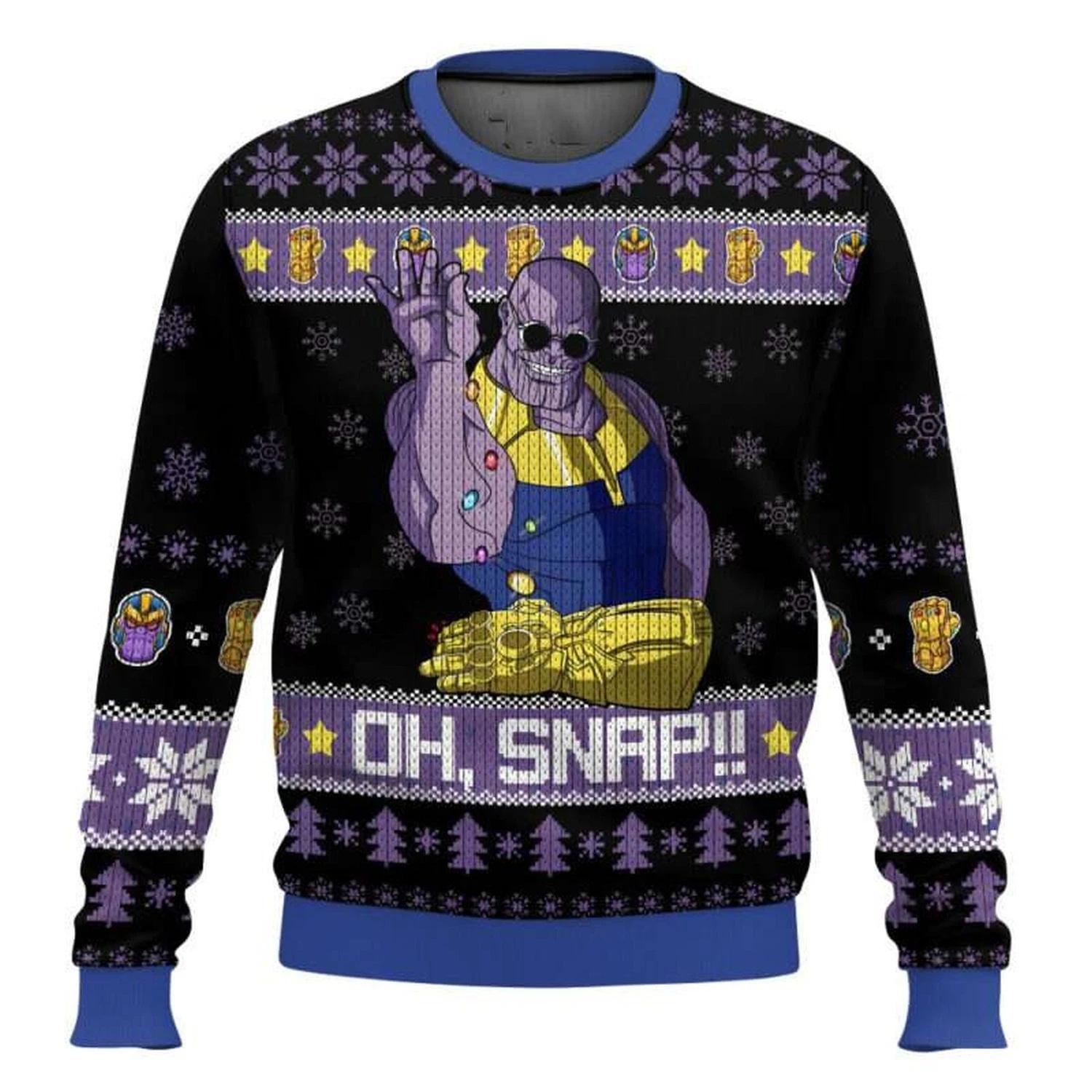 Thanos Oh Snap Ugly Christmas Sweater