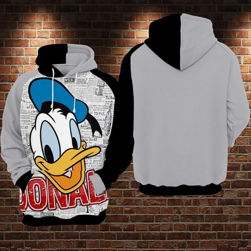 Donald Duck Paper Background Over Print 3d Hoodie Zip Hoodie