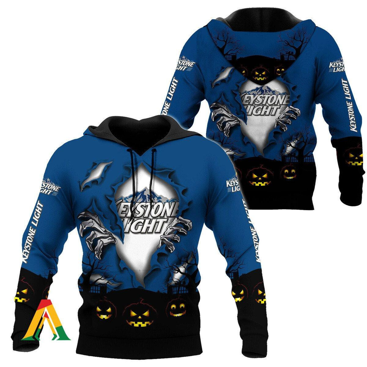 Scary Night Halloween Keystone Light Hoodie & Zip Hoodie