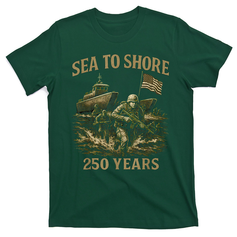 Sea To Shore 250 Years U.S. Soldiers And Amphibious Military T-Shirt