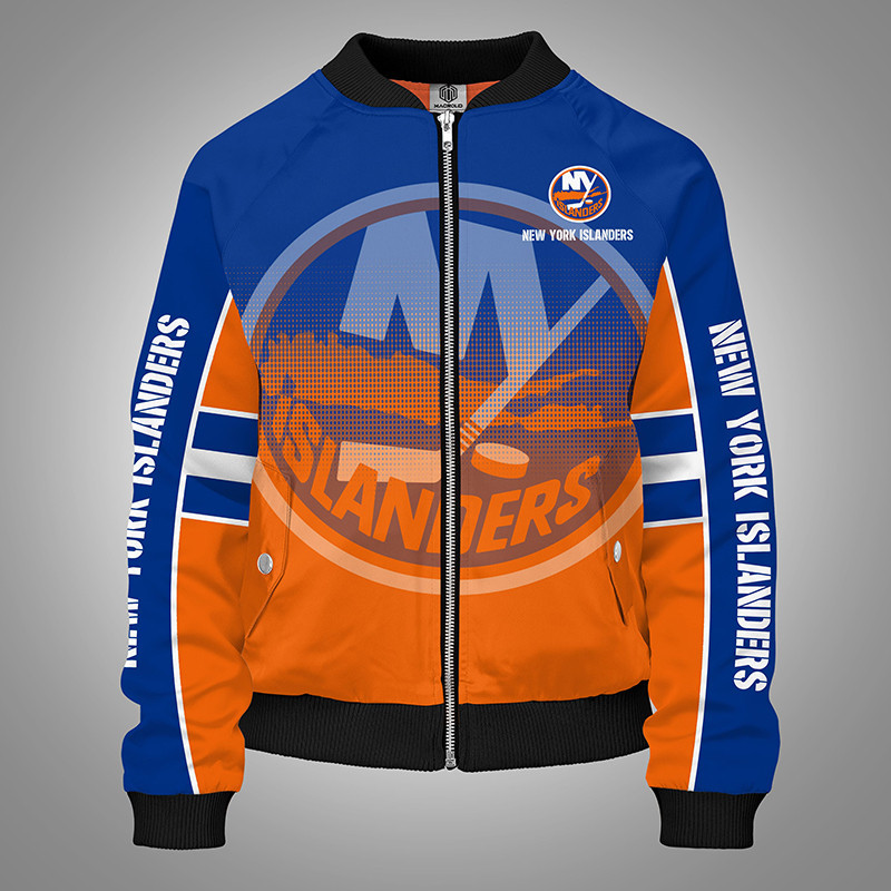 New York Islanders Blue Orange Bomber Jacket