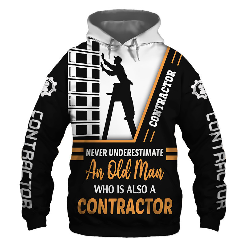 Contractor Never Underestimate an Old Man 3D All Over Print Hoodie & Zip Hoodie