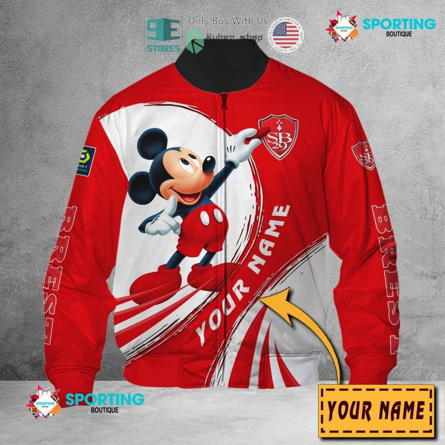 Stade Brestois 29 Custom Name Mickey Mouse Bomber Jacket