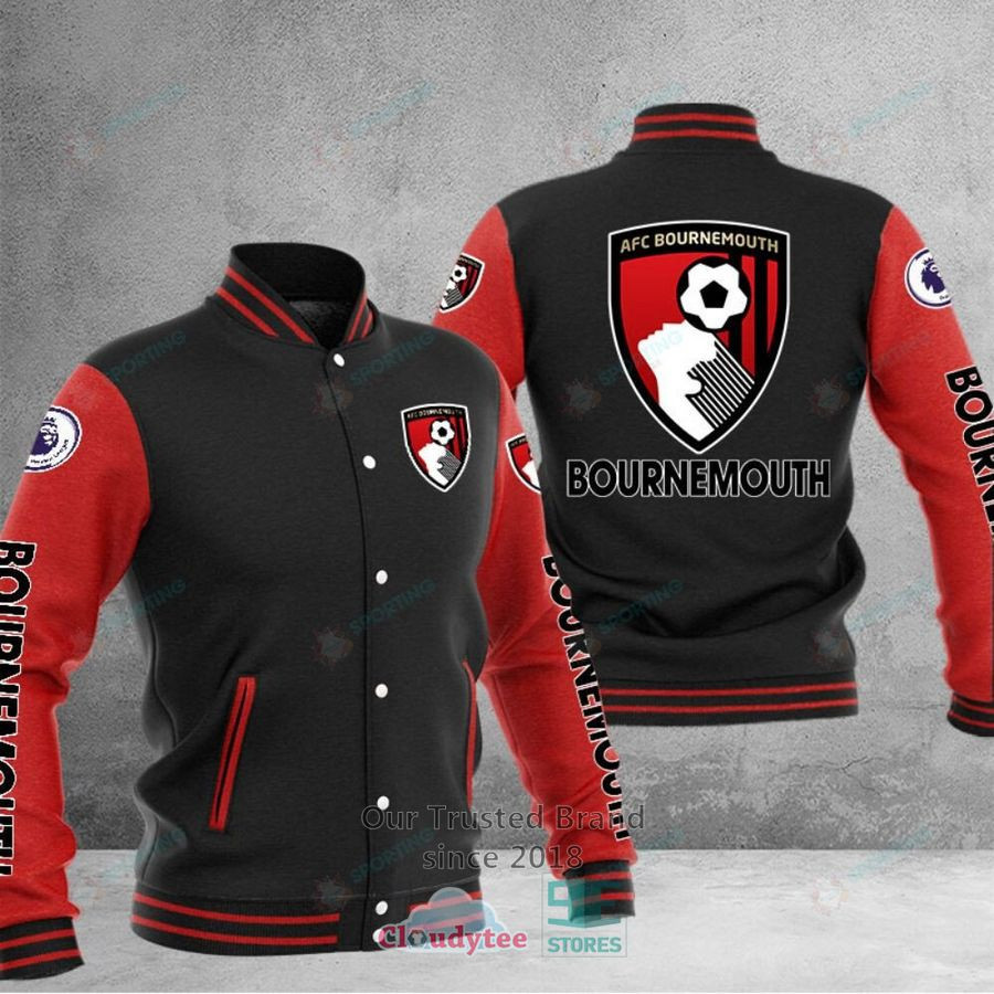AFC Bournemouth Black Red Baseball Jacket
