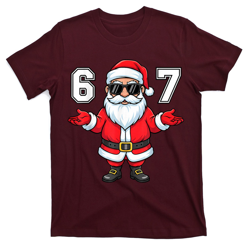 67 Christmas 6 7 Meme Six Seven Funny Santa Xmas T-Shirt