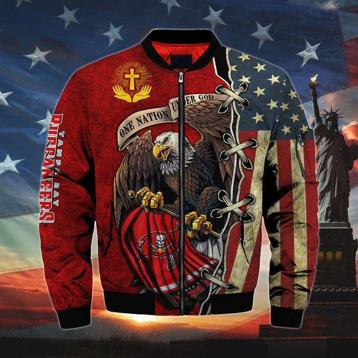 One Nation Under God Tampa Bay Buccaneers Bomber Jackets