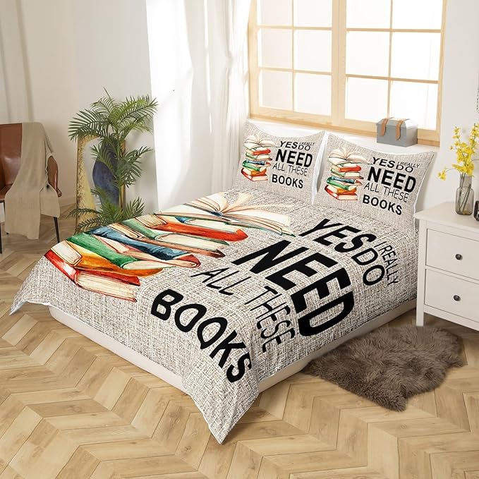 Book Bedding Set Yes I Really Do Need All These Books Duvet Covers