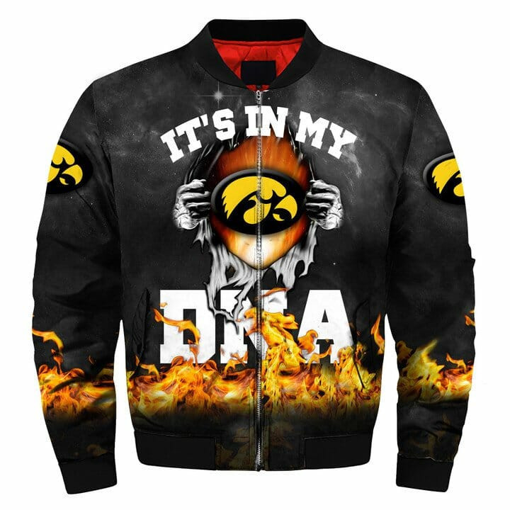 Iowa Hawkeyes Baby Groot Black Bomber Jacket