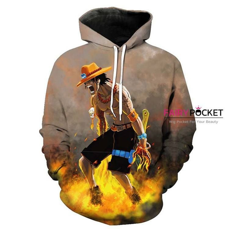 One Piece Portgas D. Ace Sable Brown 3D All Over Print Hoodie & Zip Hoodie