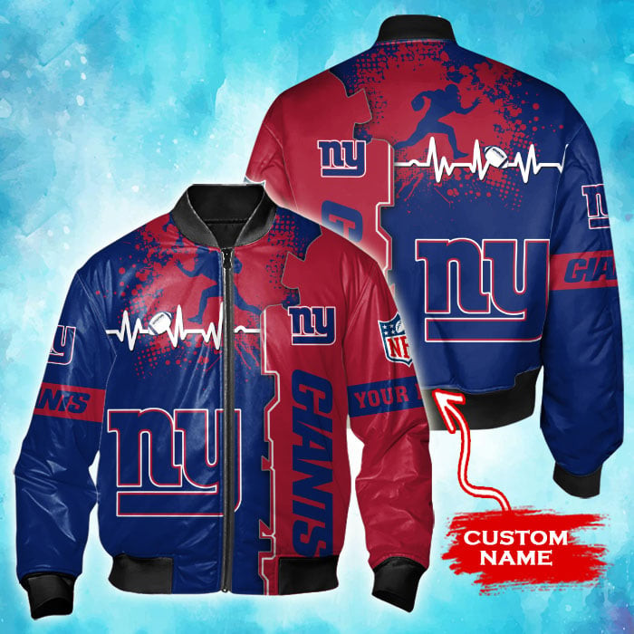 New York Giants Personalized Thick Bomber Jacket CSBBT165