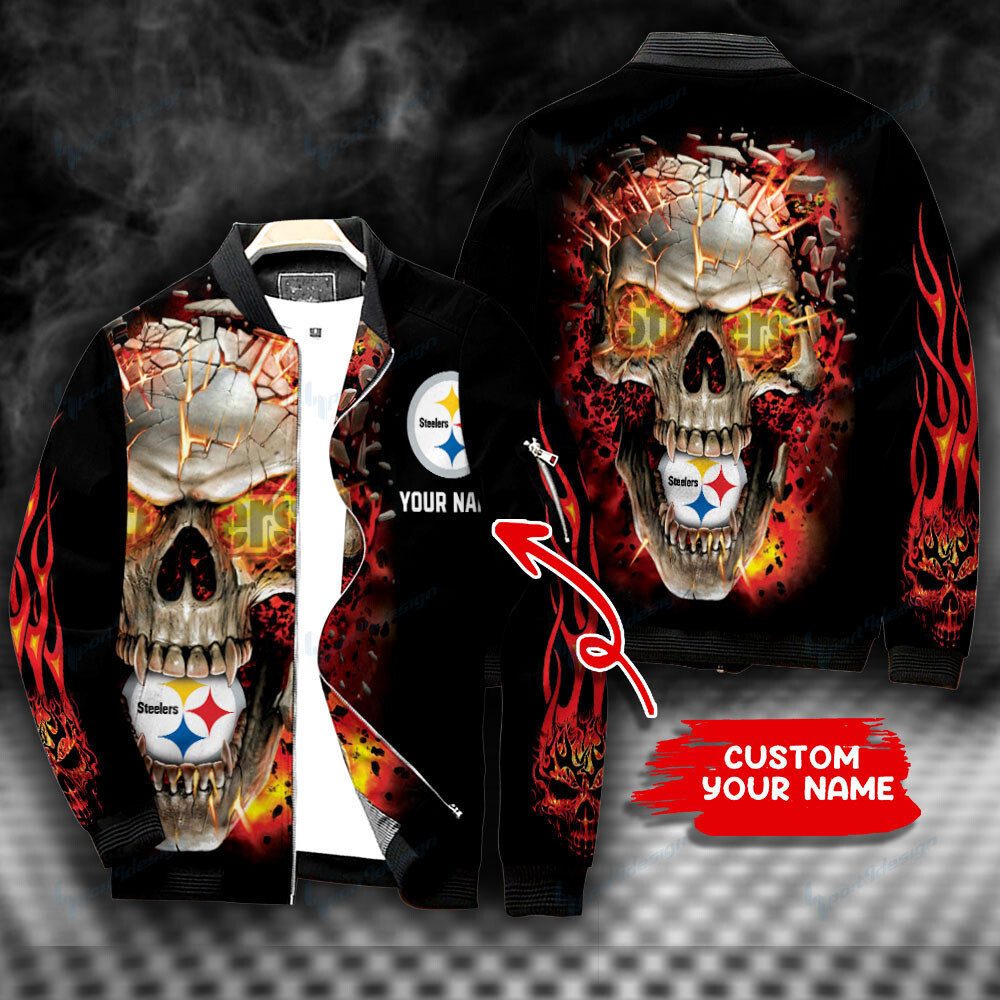 Pittsburgh Steelers Personalized Bomber Jacket BG450