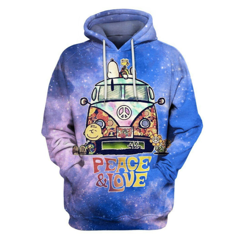 Snoopy Peace&love Galaxy 3d Hoodie Zip Hoodie