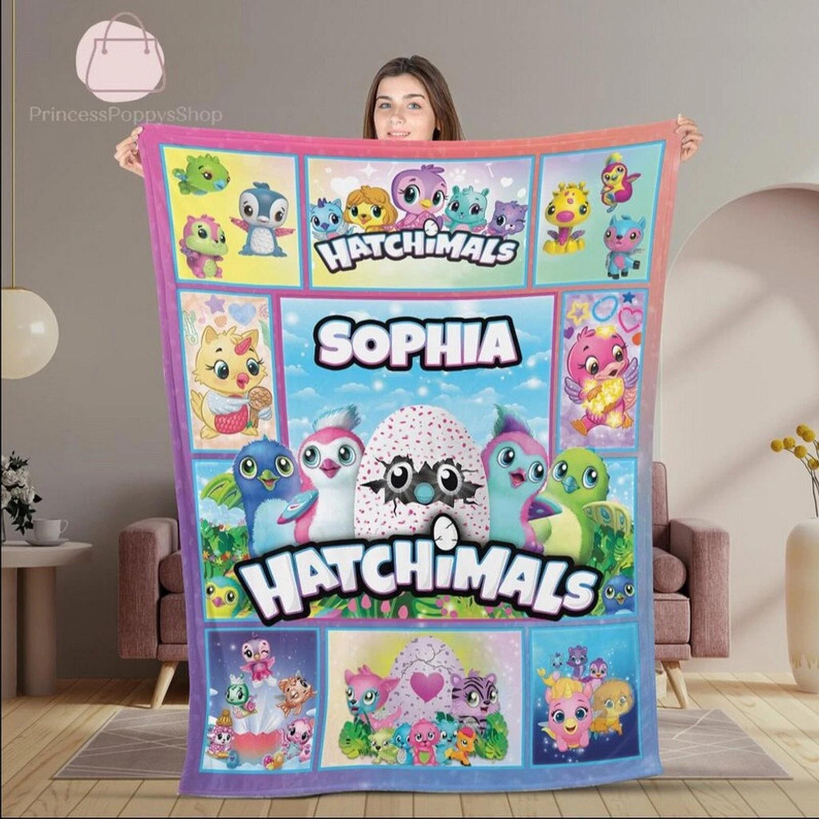 Personalized Hatchimals Fleece Sherpa Blanket