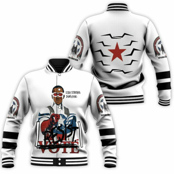 Stay Strong Survive The Falcon And The Winter Soldier Marvel 6k656 Gift For Fan Baseball Jacket 417