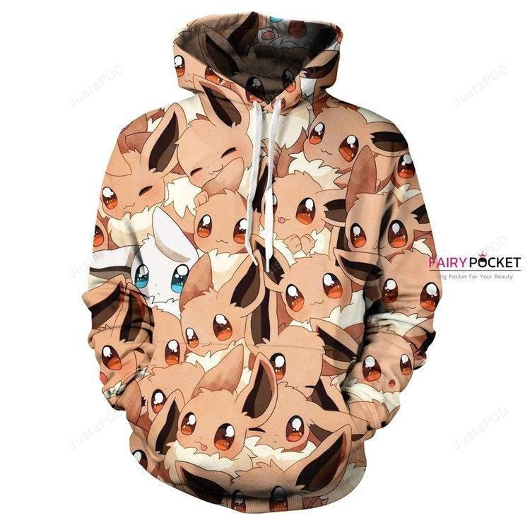 Pokemon Eevee Flesh Tone 3D All Over Print Hoodie & Zip Hoodie