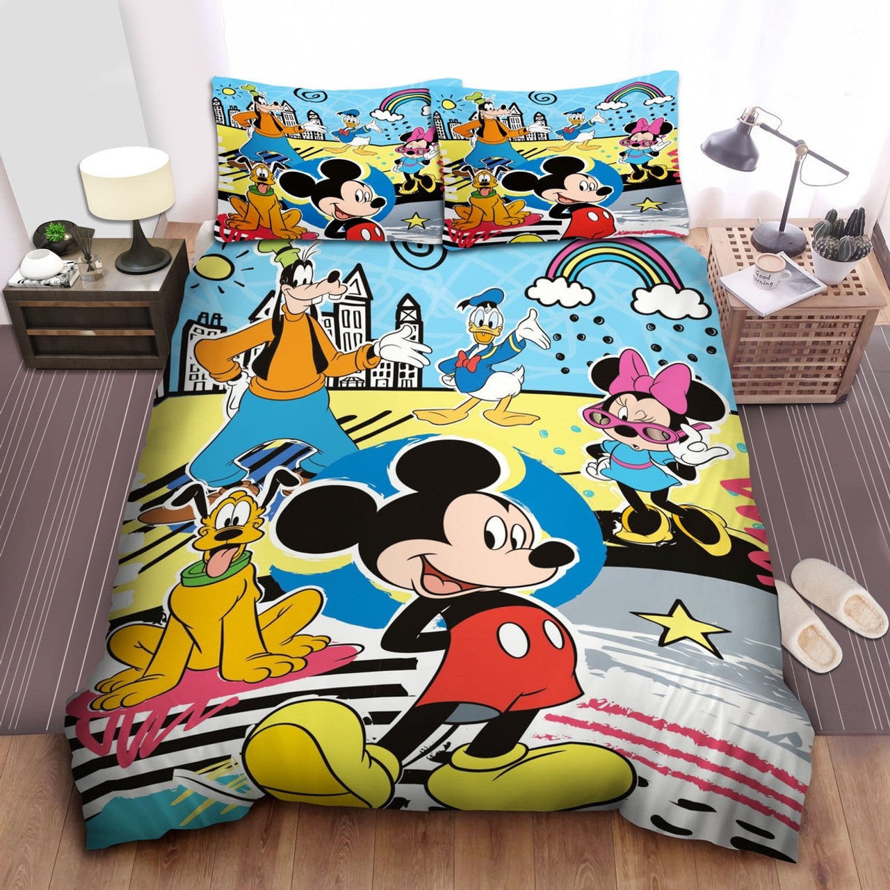 MM Bedding Set DN MM And Friends Rainbow Pattern Duvet Covers