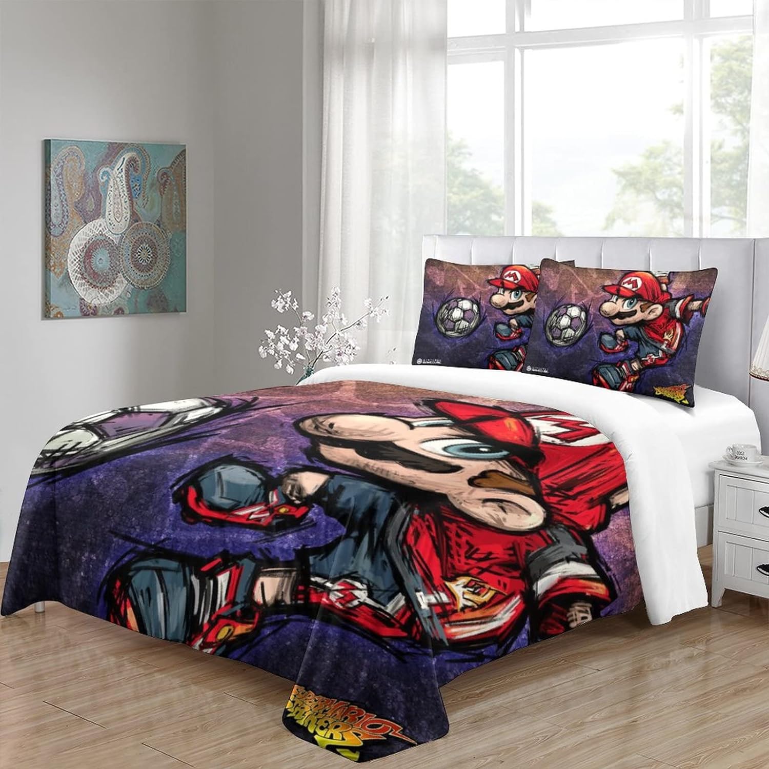 Mario Bedding Set Mario Playing Soccer Duvet Covers