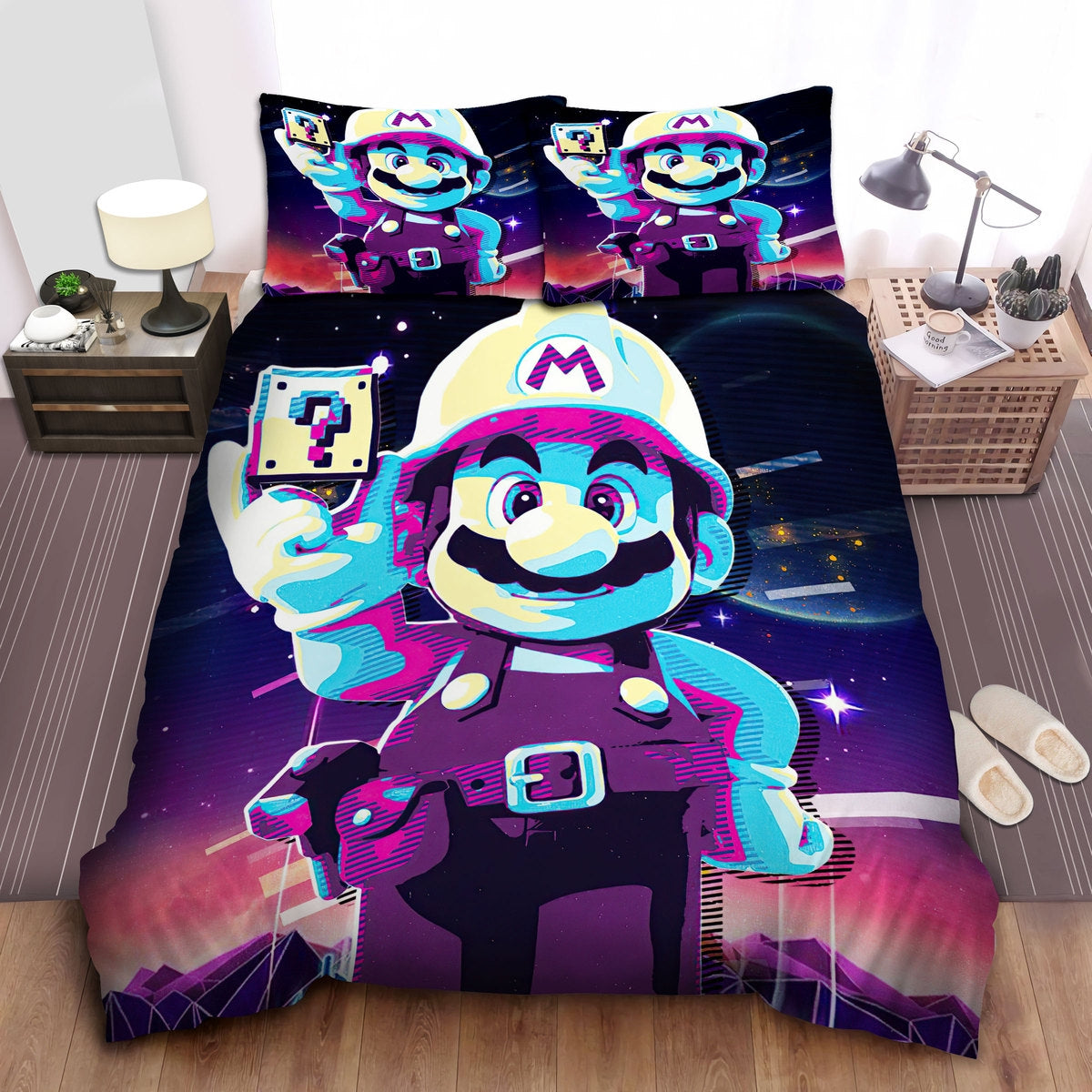 Mario Bedding Set Super Mario Miami Vice Retro Theme Duvet Covers