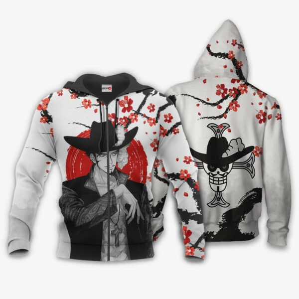Dracule Mihawk Japan Cherry Blossoms One Piece Anime 1k674 Cartoon Graphic Outfits Aop 3d Hoodie, Zip Hoodie 1479