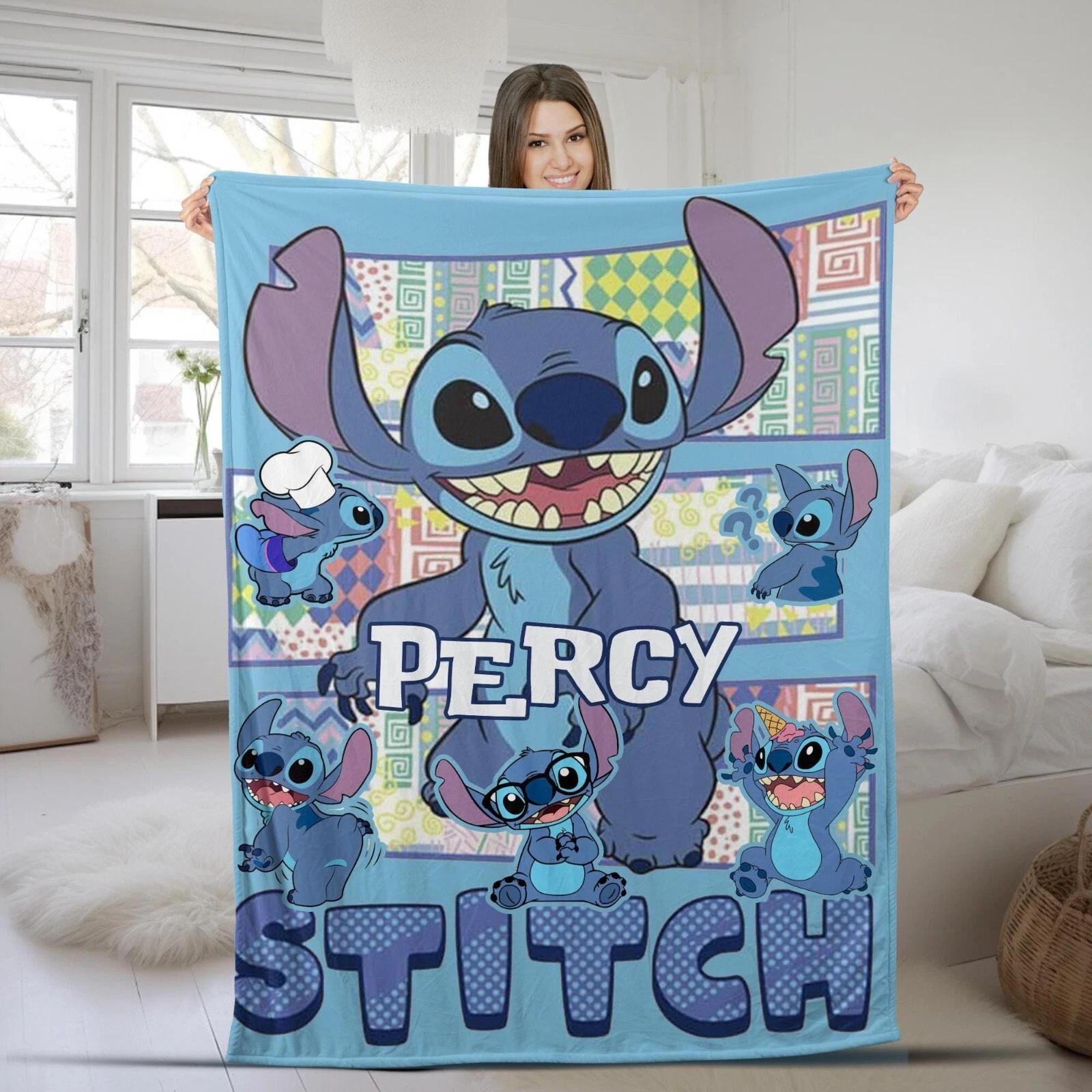 Personalized Stitch Blanket Lilo Stitch Fleece Sherpa Blanket