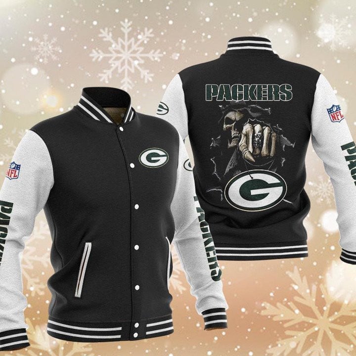 Green Bay Packers Black Hades Boxing Baseball Jacket