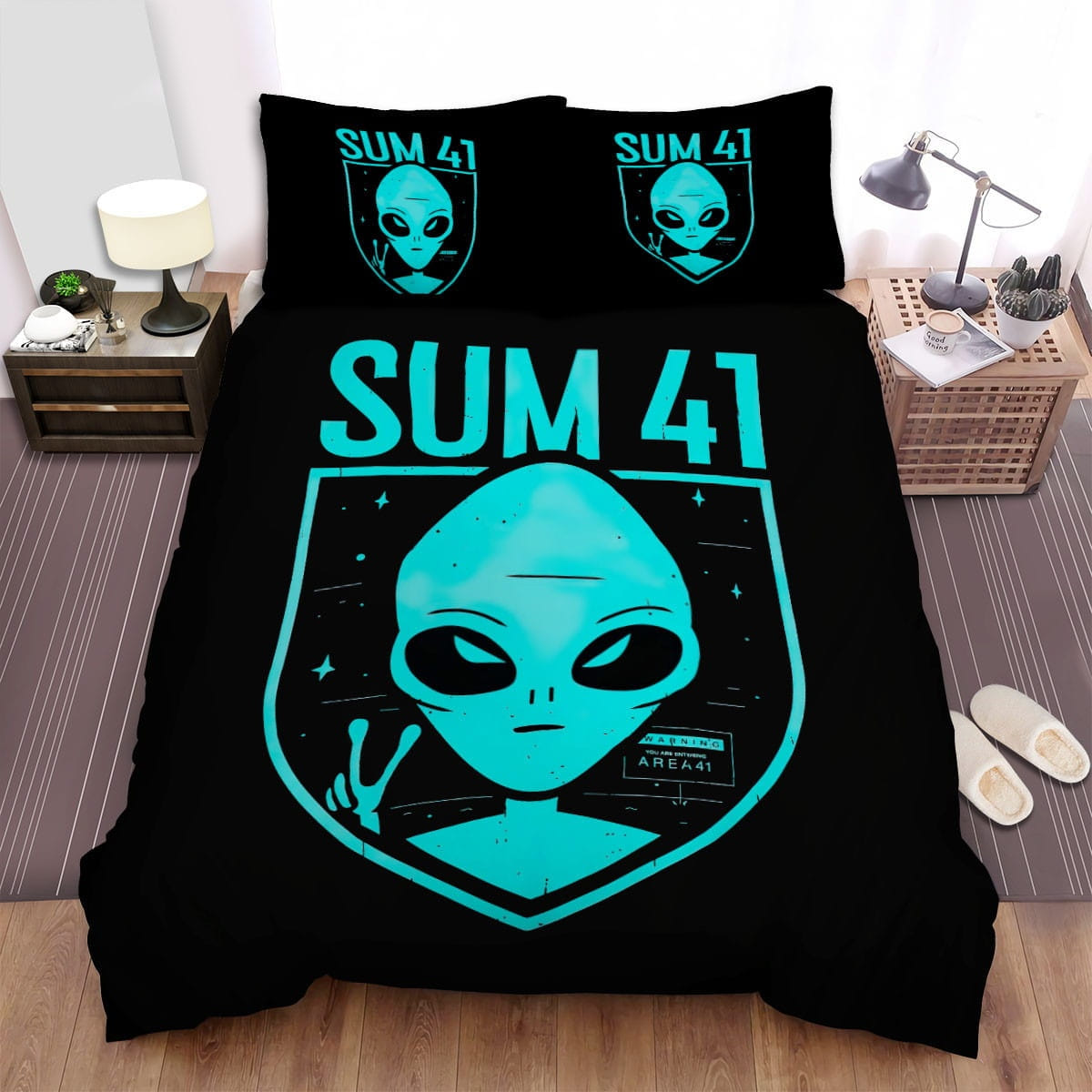 Alien Bedding Set Sum 41 Alien Graphic Duvet Covers Black