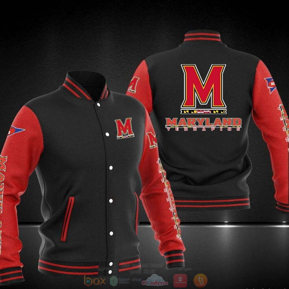 Maryland Terrapins Red Black Baseball Jacket