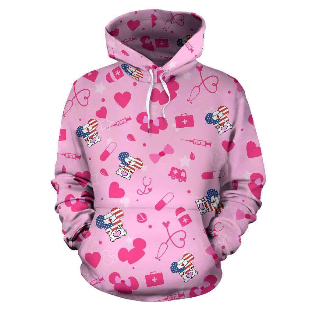 Mickey Minnie Head Nurse 3D All Over Print Hoodie & Zip Hoodie