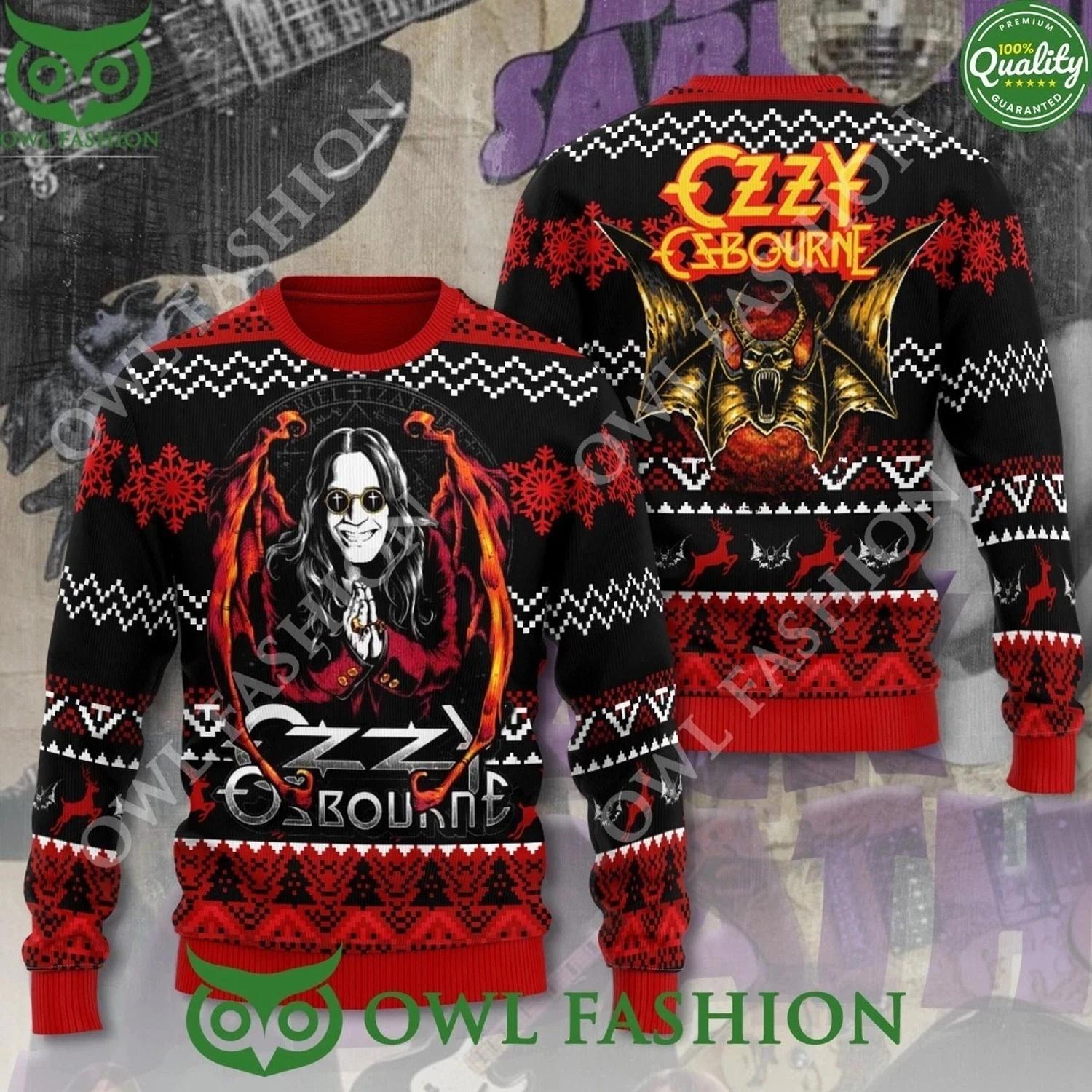 Ozzy Osbourne Black Sabbath Logo Ugly Christmas Sweater