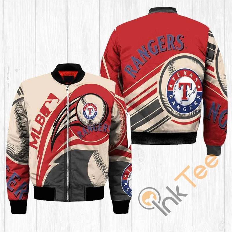 Texas Rangers Red Gray Bomber Jacket