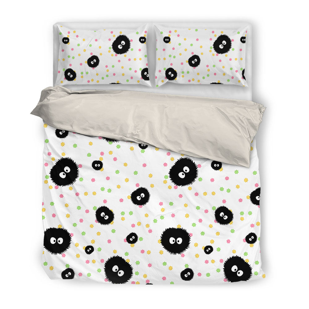 SGhibli Bedding Set Spirited Away Soot Sprites Pattern Duvet Covers