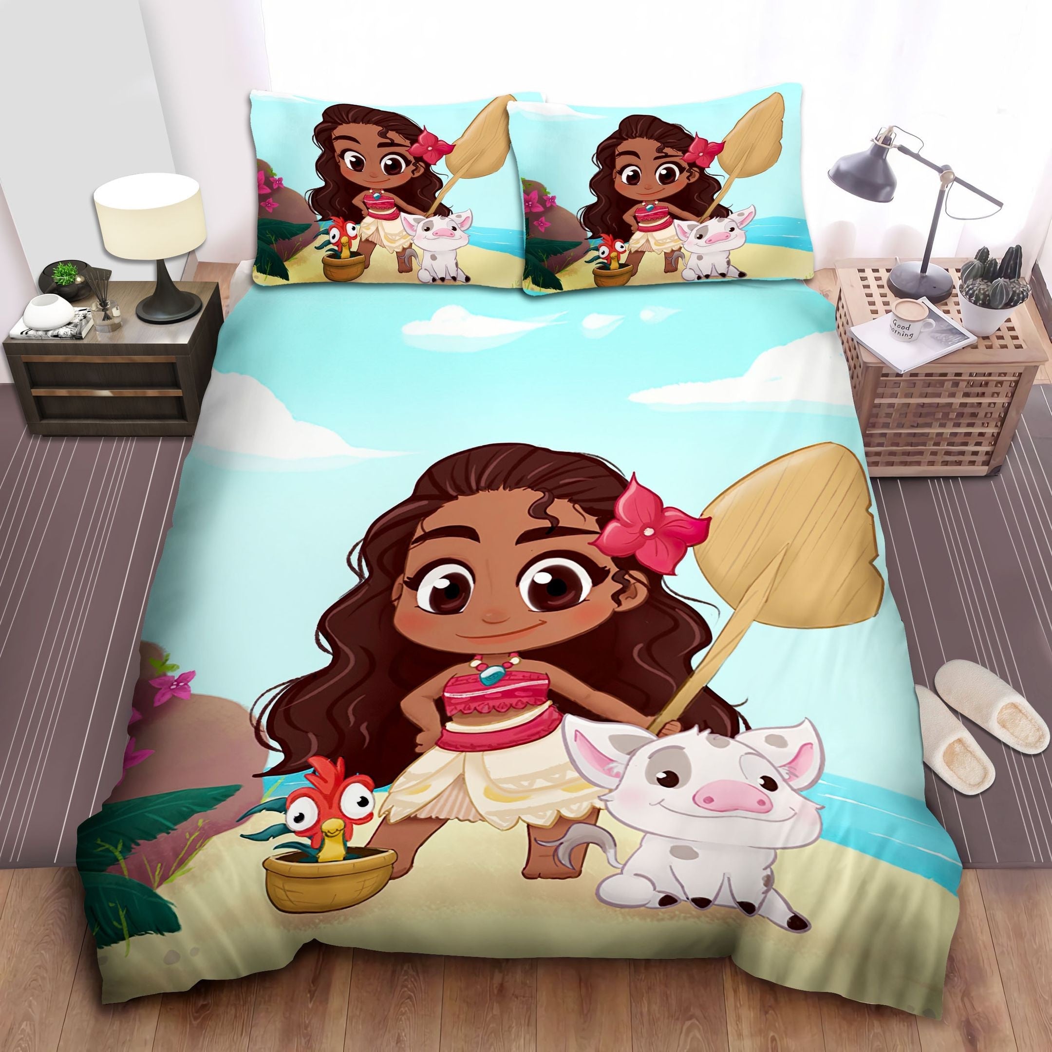 Moana Bedding Set DN Moana With Her Friends Chibi Style Duvet Covers