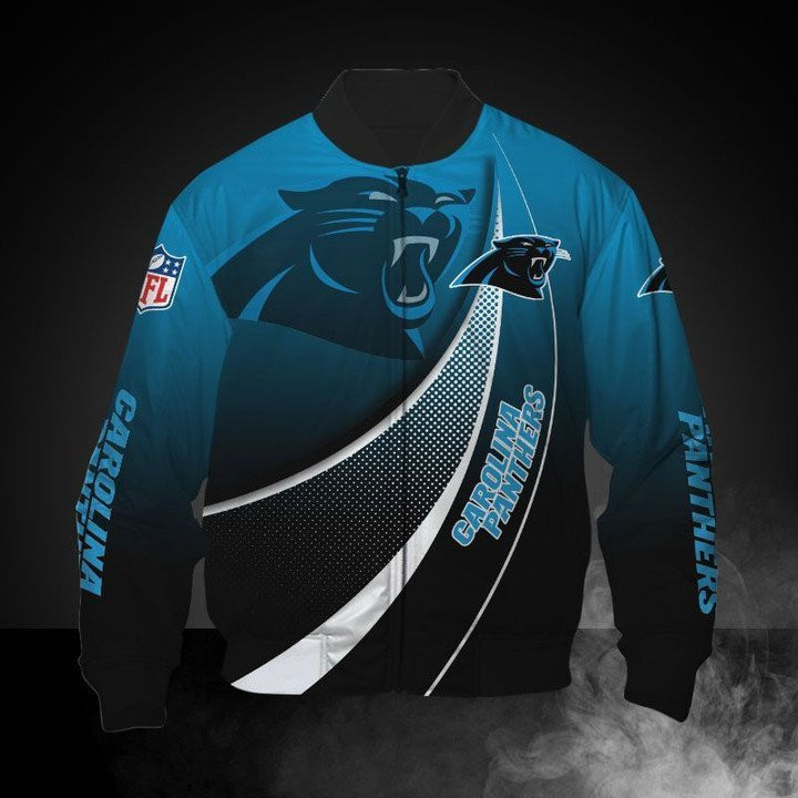Carolina Panthers Blue Black Bomber Jacket V2
