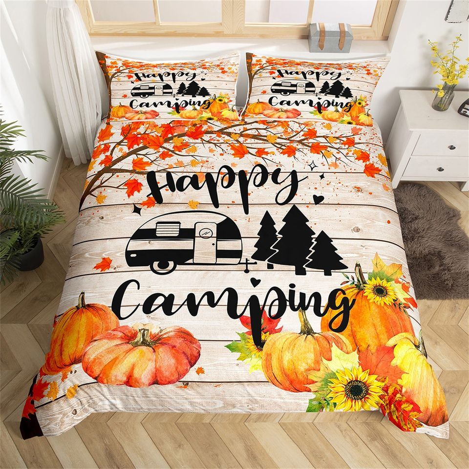 Camping Bedding Set RV Trailers Happy Camping Duvet Covers